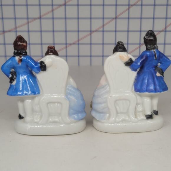 Whimsical Vintage Japan 2 Porcelain Figurine Pair Victorian Lace Romantic‎ Style - Picture 4 of 10